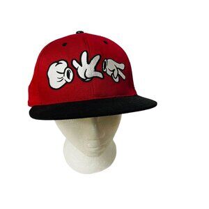 Booger Kids Rock Paper Cut Hat Black Red Adjustable Snapback
